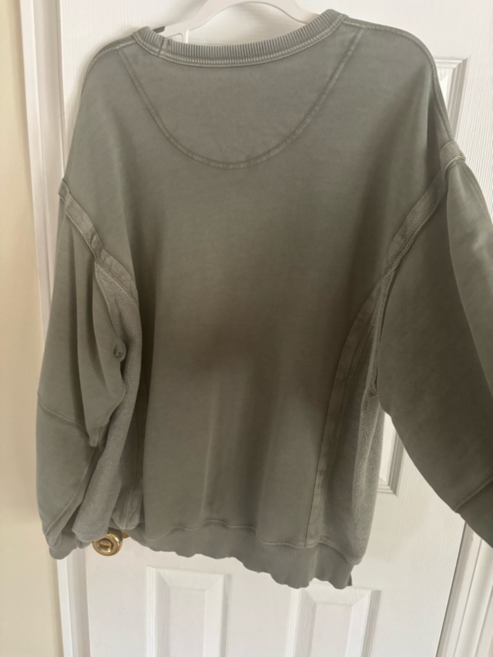Aerie REAL Crew Oversized Sweatshirt - Olive Green - XS - Picture 2 of 9